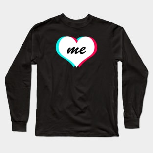 TikTok Heart Me White Long Sleeve T-Shirt